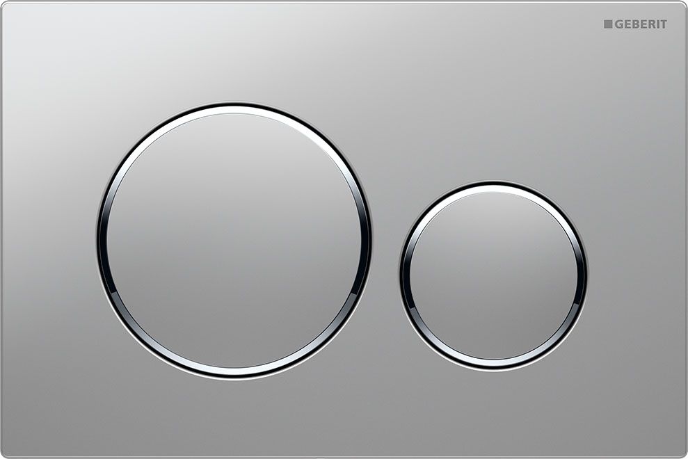 Geberit Sigma20 Dual Flush Button/Access Panel-Matte Chrome/Chrome Trim