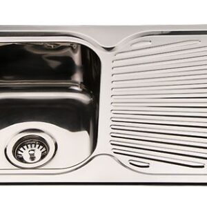 Ivanhoe single bowl 780 stainless steel kitchen sink with drainer.