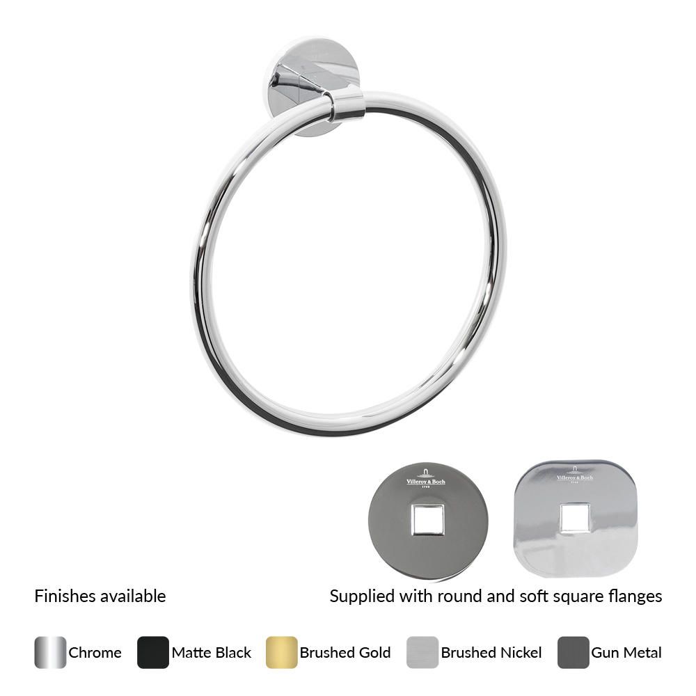 Villeroy & Boch Architectura Soho Towel Ring-Chrome