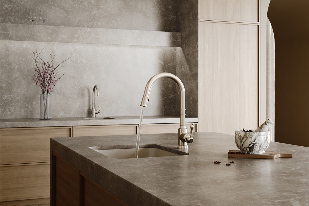 Villeroy & Boch Avia 2.0 spray kitchen mixer brushed nickel.