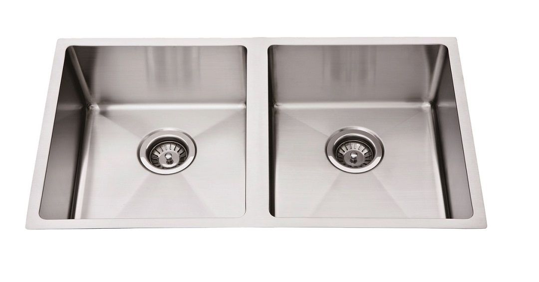 Tambo double bowl stainless steel kitchen sink with no drainer.