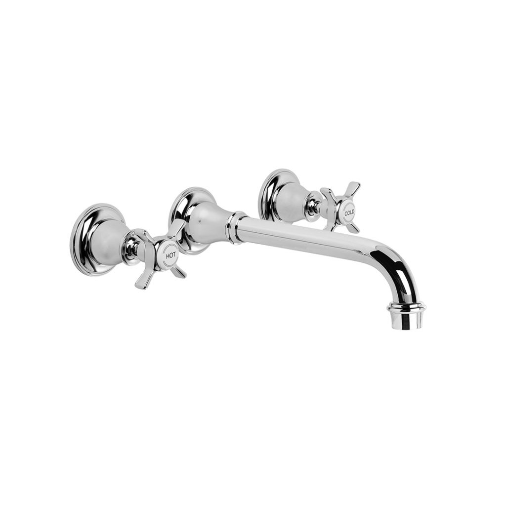 brodware neu england cross handle wall set chrome