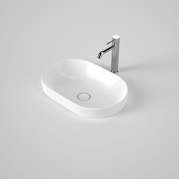 caroma liano ii 530 pill inset basin gloss white