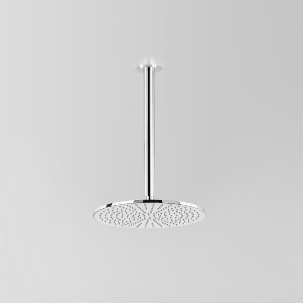 astra walker icon 300 shower rose on 300 arm chrome