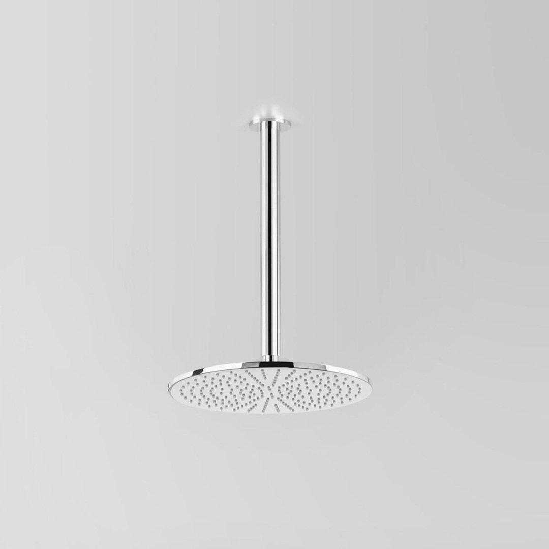astra walker icon 300 shower rose on 300 arm chrome