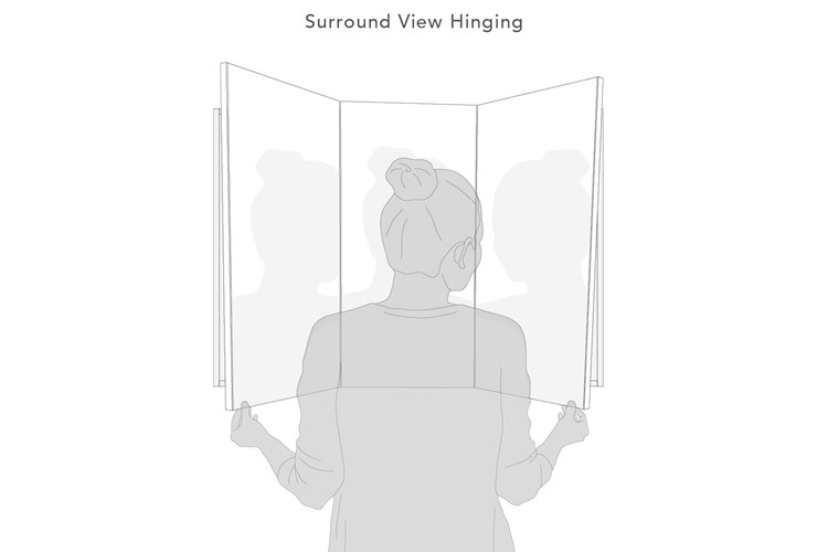 Mirror cabinet surround view front view