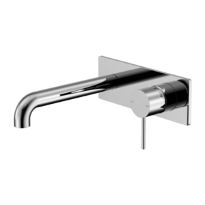 nero mecca wall basin mixer on plate chrome