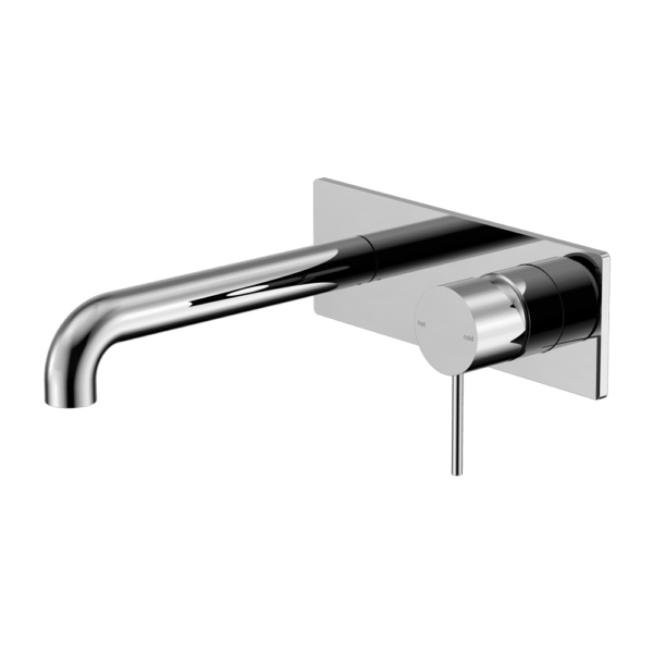 nero mecca wall basin mixer on plate chrome