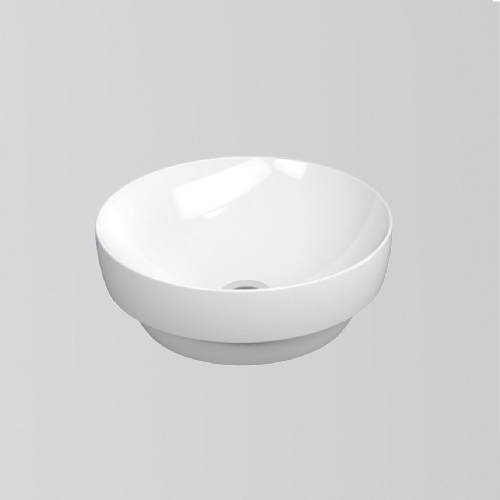 astra walker pura round 40 above counter basin gloss white