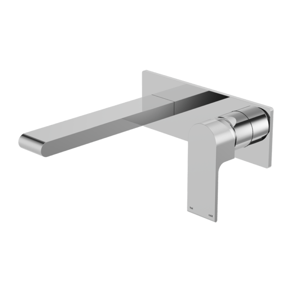 nero bianca wall basin mixer with plate chrome