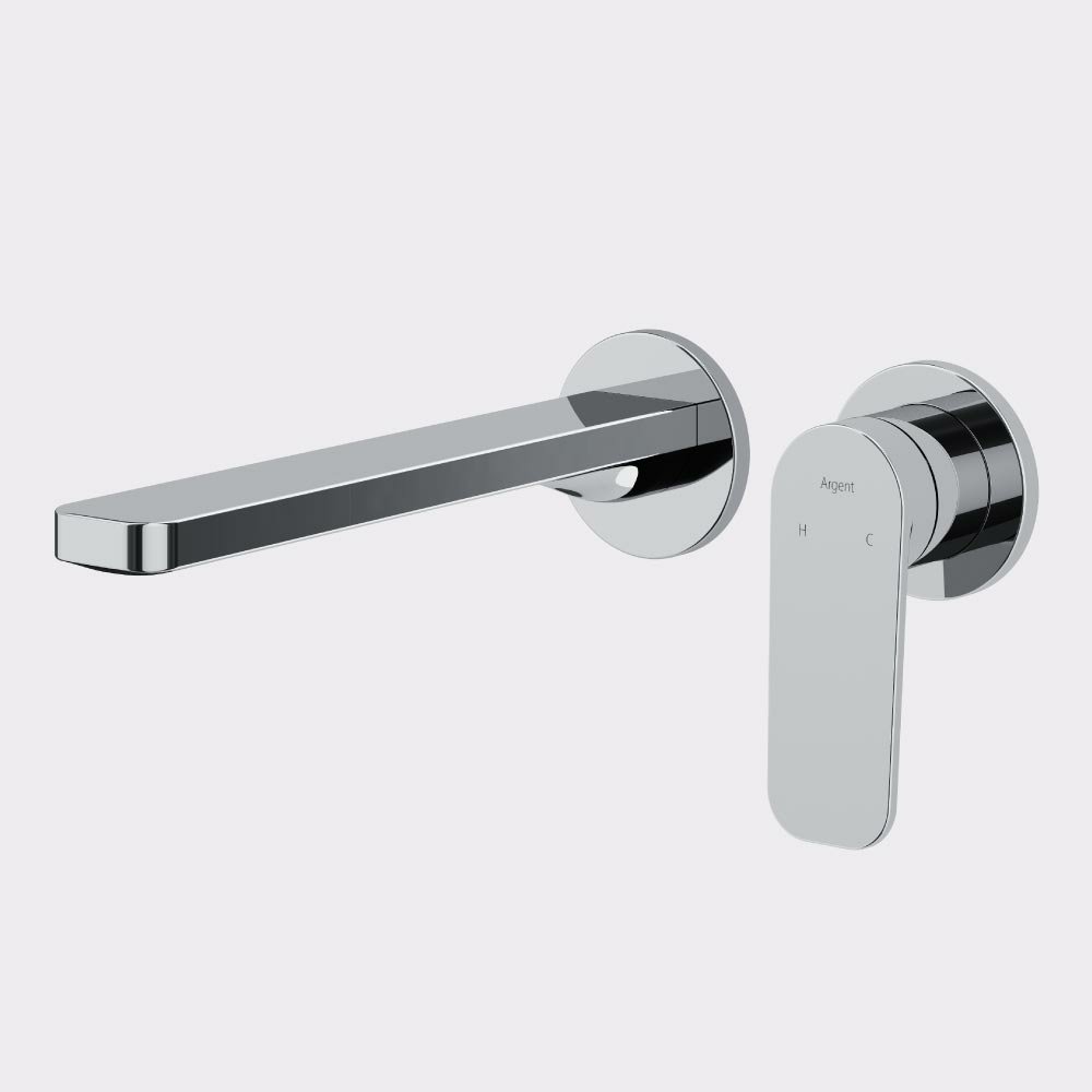 argent pace 2.0 wall basin mixer chrome