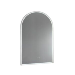 remer arch led mirror brushed nickel frame