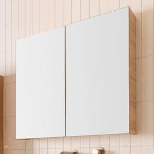 adp glacier lite mirror shaving cabinet 900 natural oak
