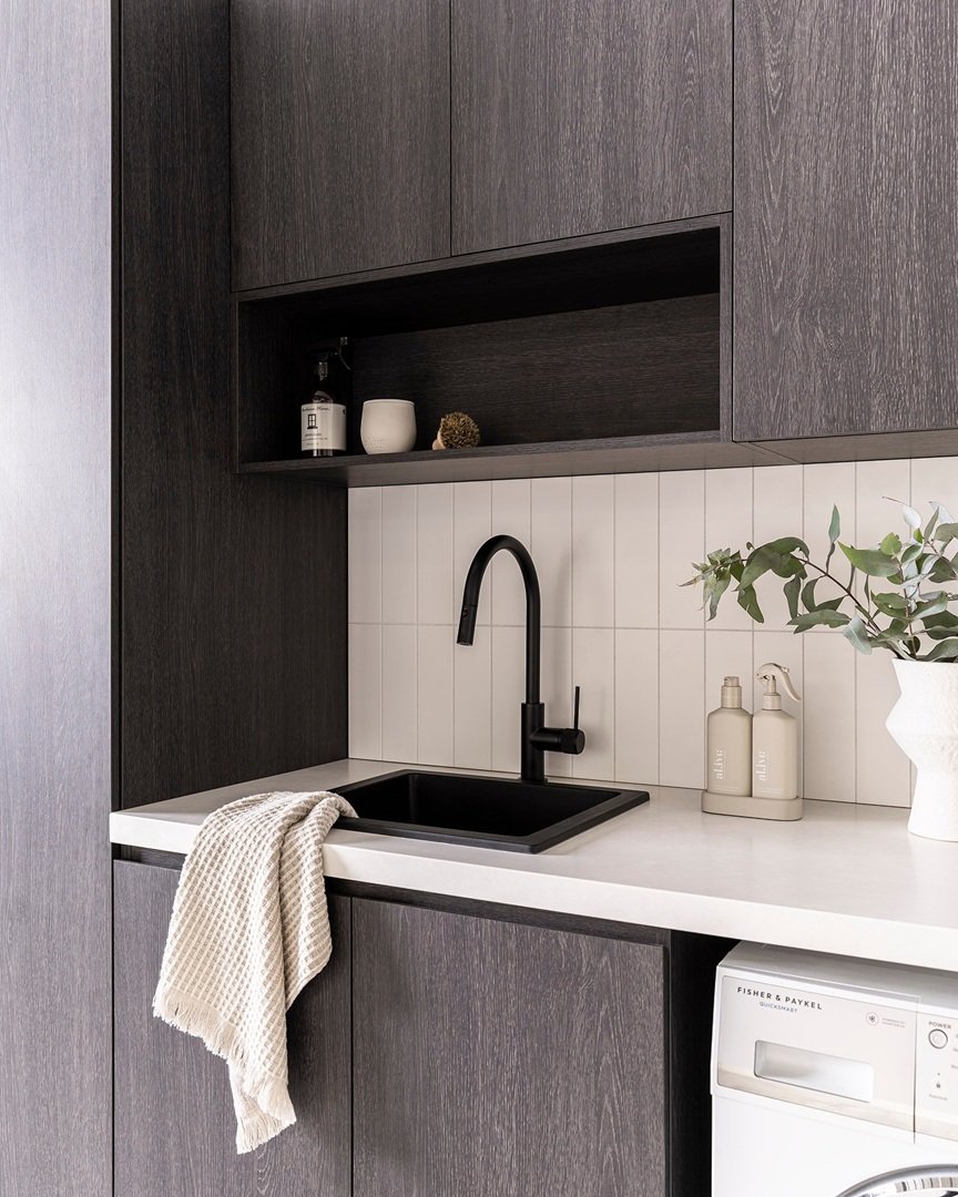 ADP Modular laundry Estella Oak finish.