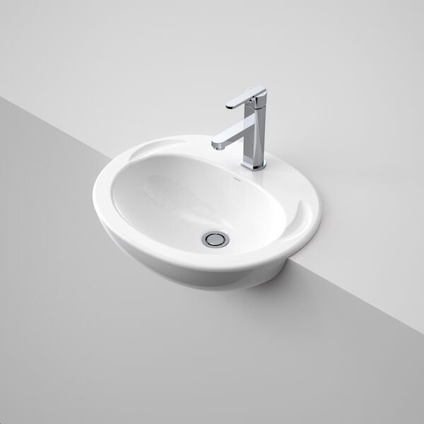 caroma concorde semi recessed basin 1 taphole