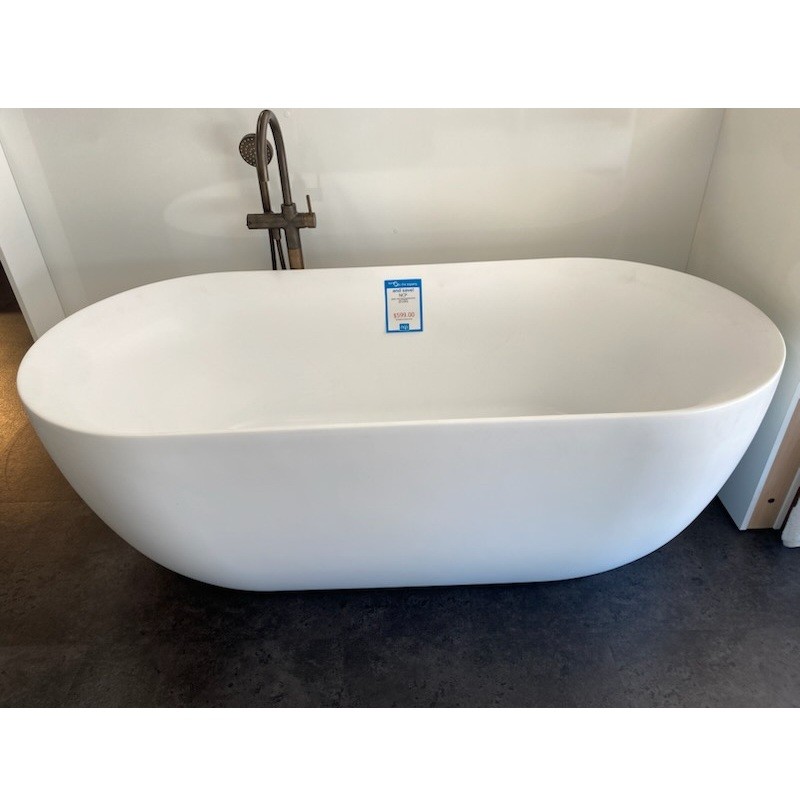 Adria 1700 matte white freestanding acrylic bath.