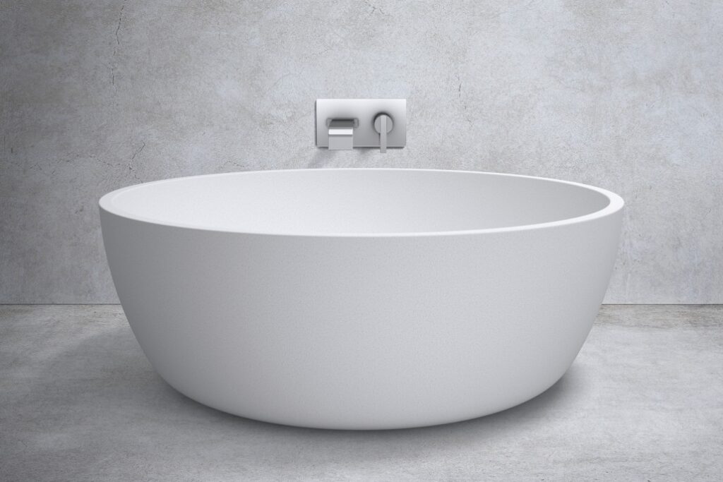 apaiser lunar marble freestanding round bath