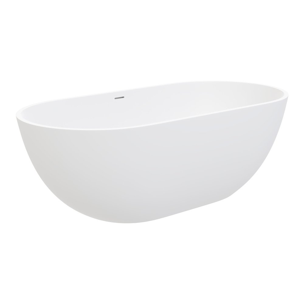 fienza nero solid surface matte white freestanding bath