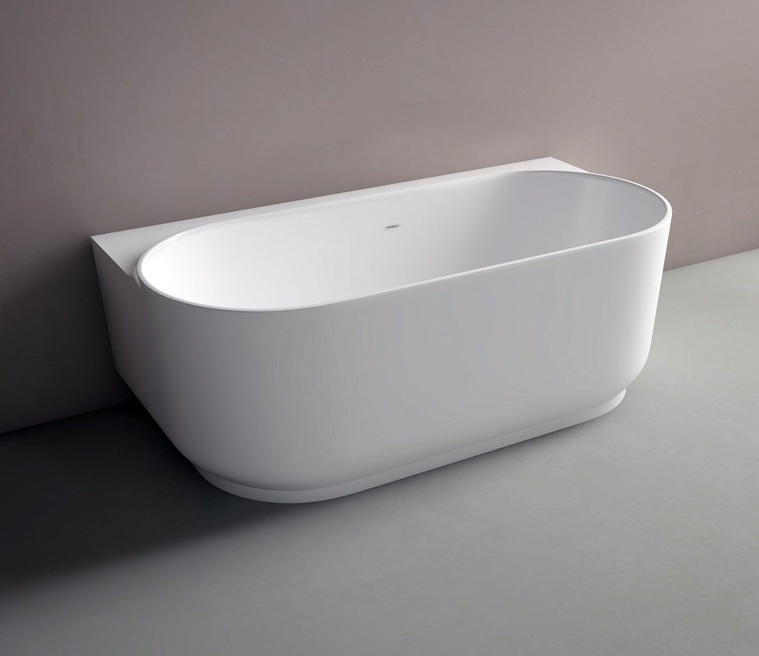 studio bagno lust back to wall freestanding bath