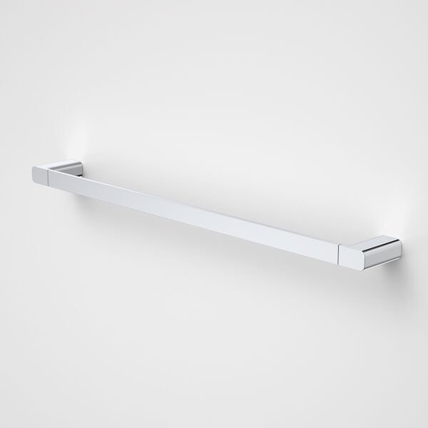 caroma luna 630mm single towel rail chrome finish.