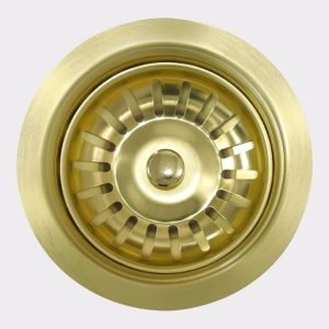 Argent granite sink waste brushed gold finish.