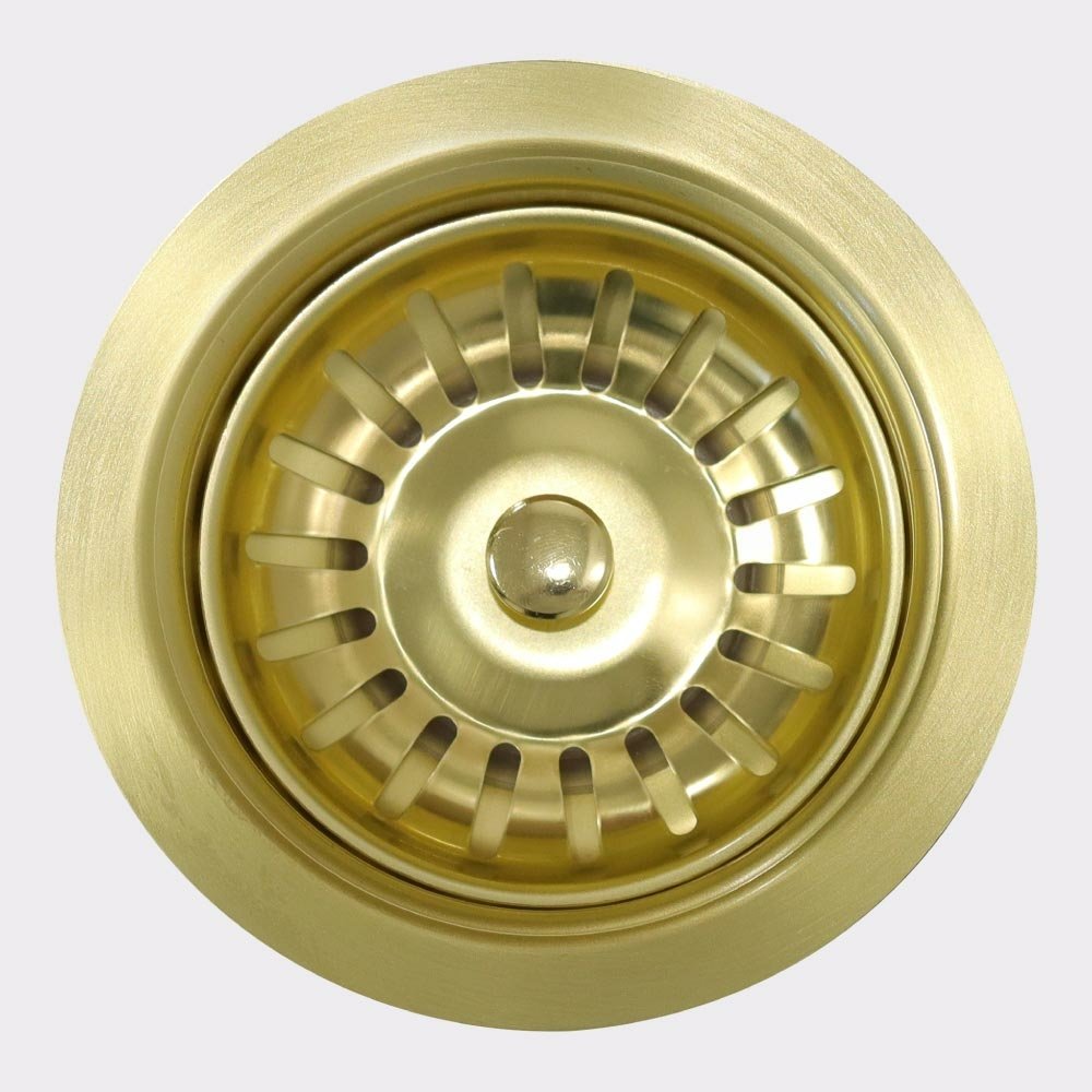 Argent granite sink waste brushed gold finish.