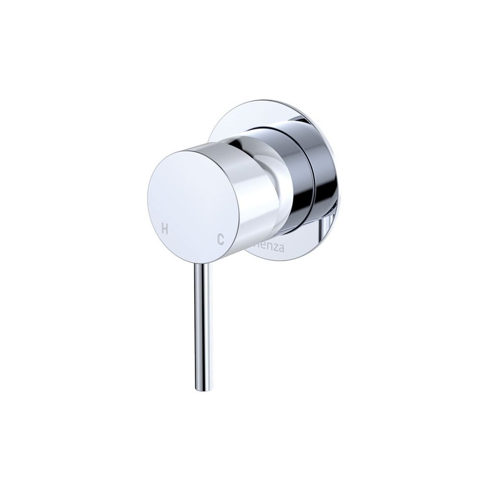 fienza kaya small round wall mixer chrome finish.