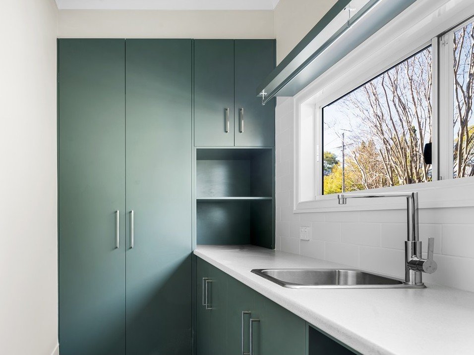 Greens Optima sink mixer & Abey Hunter laundry tub.