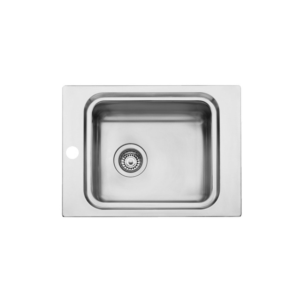oliveri pura single bowl care sink with 1 taphole, no drainer.