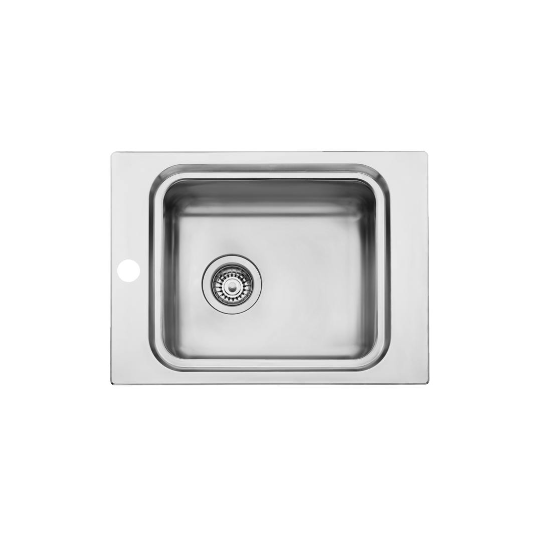 oliveri pura single bowl care sink with 1 taphole, no drainer.