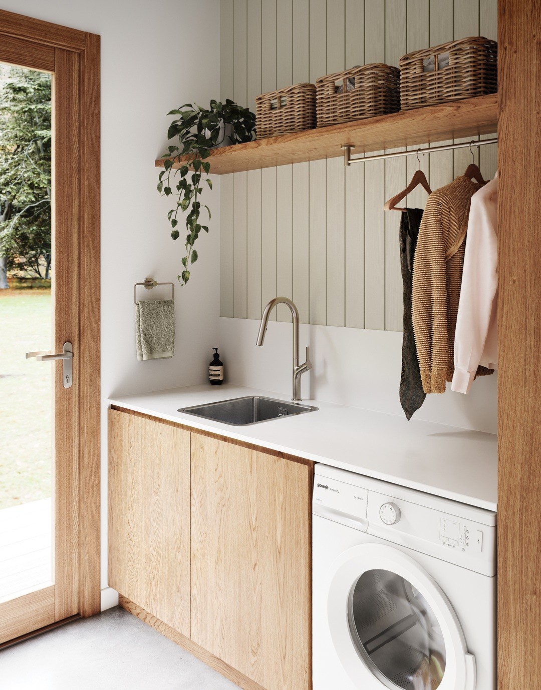 Phoenix Linq stainless steel mixer & 2000 laundry tub.
