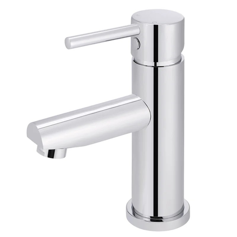 Meir round basin mixer chrome finish.