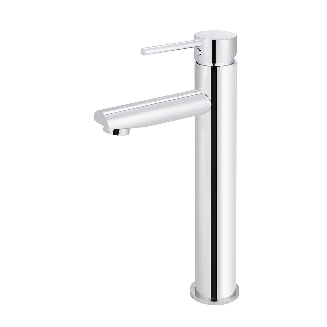 Meir round tall basin mixer chrome finish.