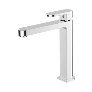 Nero ecco tall basin mixer chrome finish.