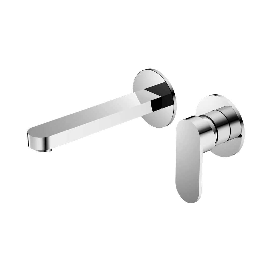 Nero ecco wall basin mixer 2 plate chrome finish.