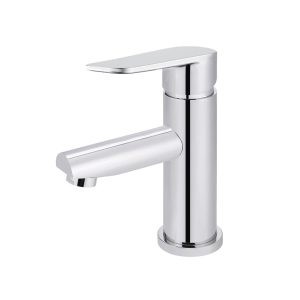 Meir round paddle basin mixer chrome finish.