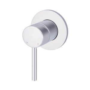 Meir round wall mixer chrome finish.