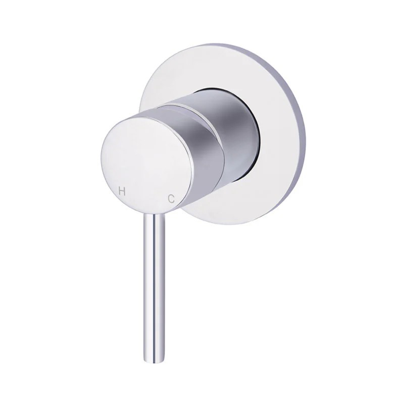 Meir round wall mixer chrome finish.