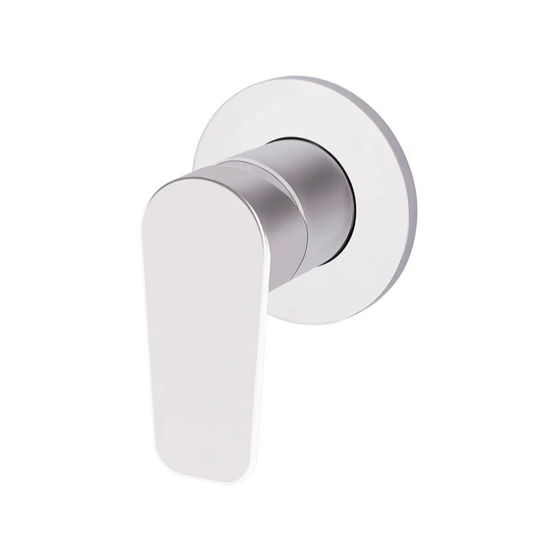 Meir round paddle wall mixer chrome finish.