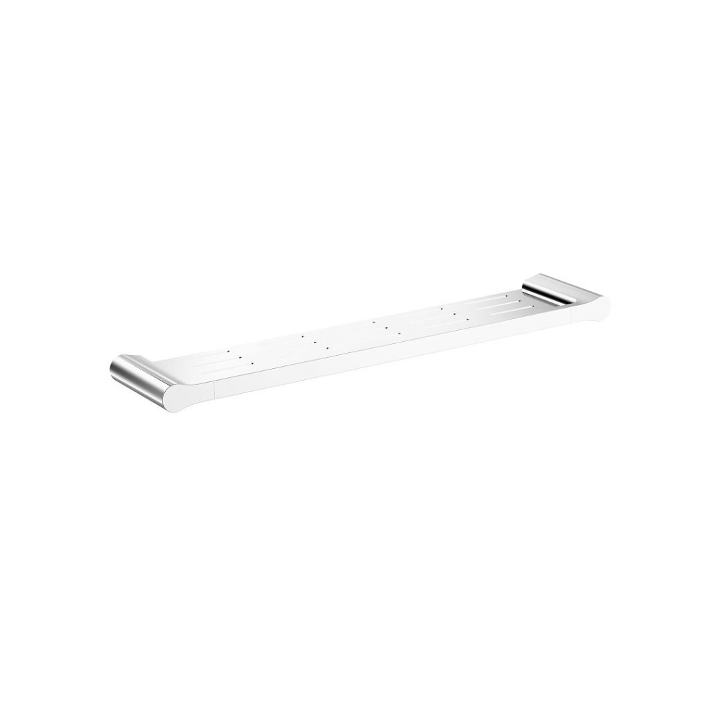 Harmony bassini metal shower shelf chrome finish.