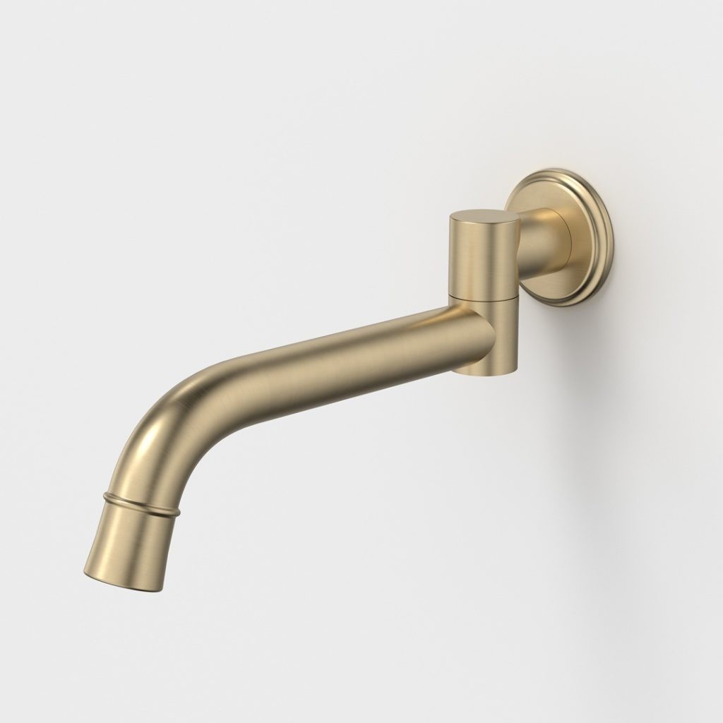 520015BB RIVIERE BATH SWIVEL OUTLET 220MM BB Caroma riviere swivel bath spout brushed brass finish.