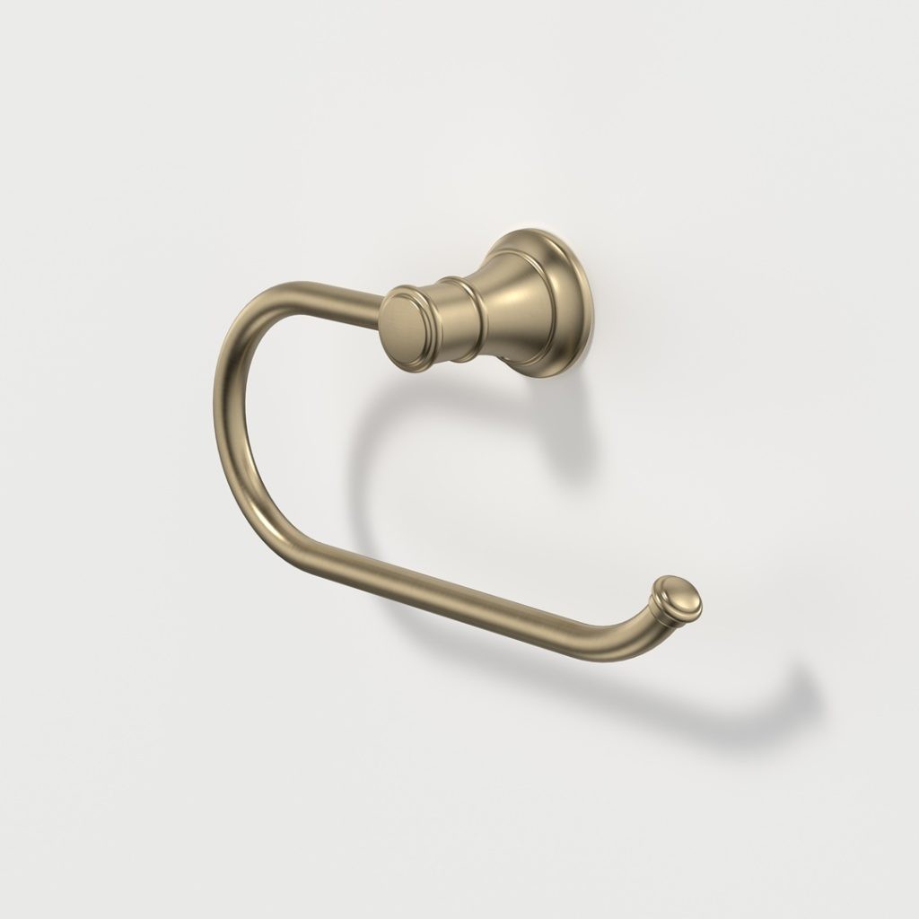520030BB RIVIERE TOILET ROLL HOLDER BB Caroma riviere toilet roll holder brushed brass finish.
