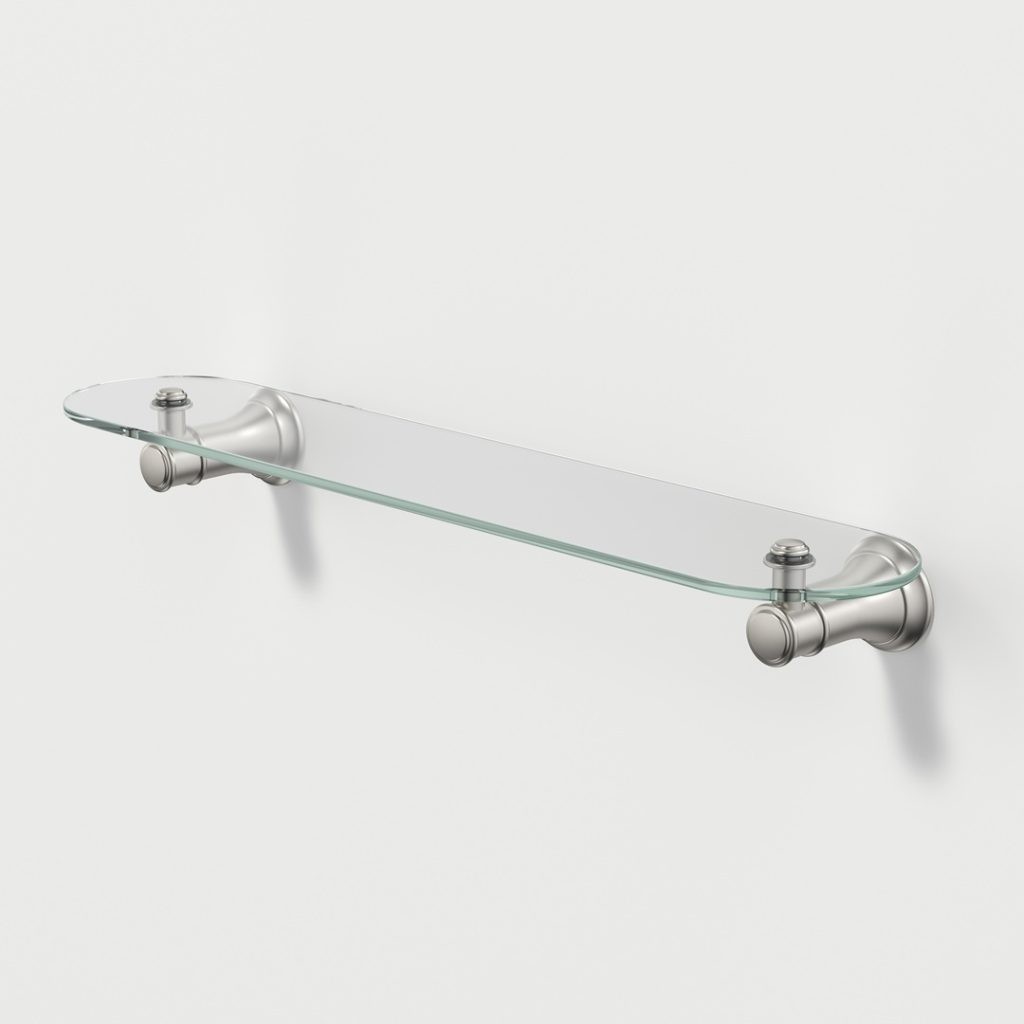 520038BN RIVIERE BATHROOM SHELF BN Caroma riviere bathroom shelf brushed nickel finish.