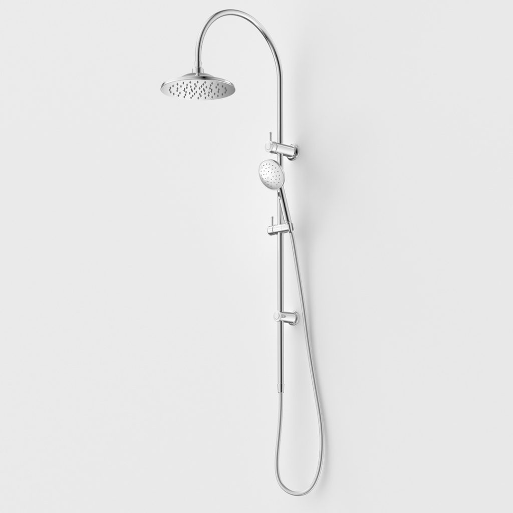 520040C4A RIVIERE RAIL SHWR WITH OVERHEAD CH Caroma riviere twin shower chrome finish.
