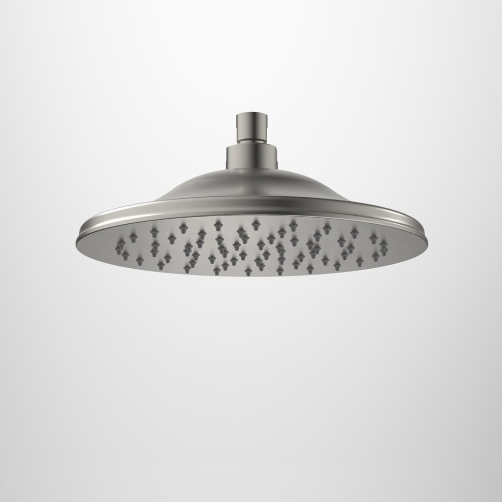 520044BN4A RIVIERE RAIN SHOWER 250MM BN Caroma riviere rain shower head brushed nickel finish.