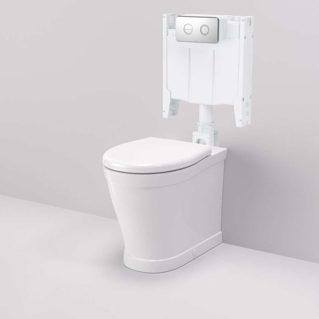 790001W RIVIERE CF INVISI II WF 4S SUITE_cistern Caroma riviere cleanflush invisi wall face toilet suite.