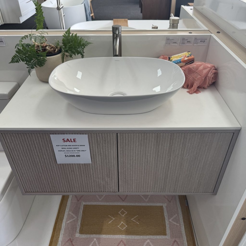 ADP Clifton 900 wall hung vanity coastal oak finish.