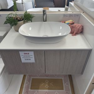 ADP Clifton 900 wall hung vanity coastal oak finish.