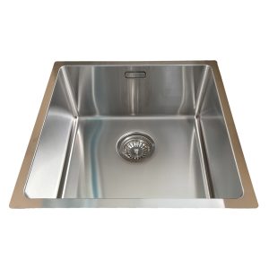 Buderim stainless steel sink with overflow.